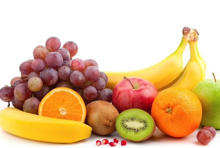 Fruits frais qui constituent la base de l'alimentation lors des poussées de goutte