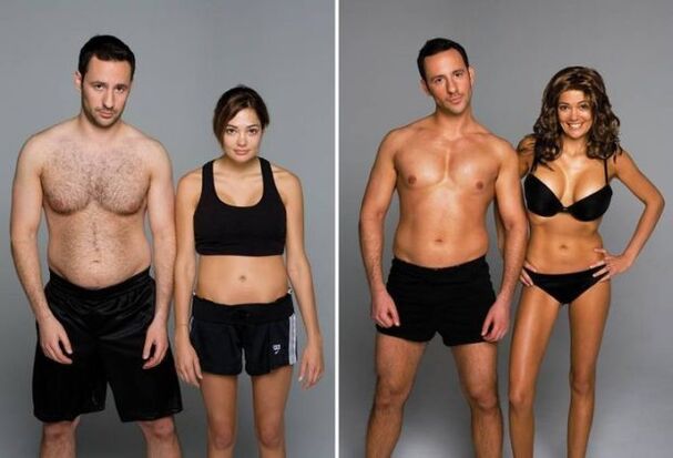 photo avant et après le yoga pour perdre du poids